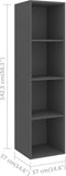 vidaXL - Tv-wandmeubel - 37x37x142,5 - cm - bewerkt - hout - grijs