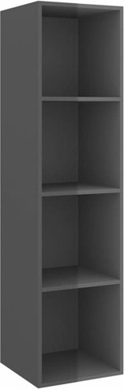 vidaXL - Tv-wandmeubel - 37x37x142,5 - cm - bewerkt - hout - hoogglans - grijs