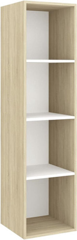 vidaXL - Tv-wandmeubel - 37x37x142,5 - cm - bewerkt - hout - sonoma - eikenkleur - wit