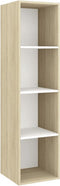 vidaXL - Tv-wandmeubel - 37x37x142,5 - cm - bewerkt - hout - sonoma - eikenkleur - wit