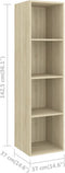 vidaXL - Tv-wandmeubel - 37x37x142,5 - cm - bewerkt - hout - sonoma - eikenkleurig