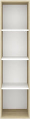 vidaXL - Tv-wandmeubel - 37x37x142,5 - cm - bewerkt - hout - sonoma - eikenkleur - wit