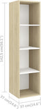 vidaXL - Tv-wandmeubel - 37x37x142,5 - cm - bewerkt - hout - sonoma - eikenkleur - wit