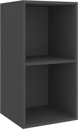 vidaXL - Tv-wandmeubel - 37x37x72 - cm - bewerkt - hout - grijs