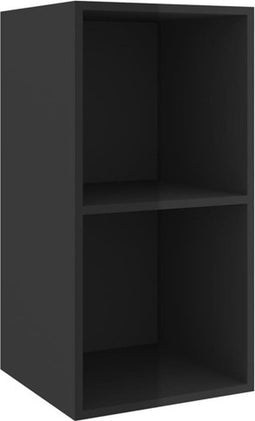 vidaXL - Tv-wandmeubel - 37x37x72 - cm - bewerkt - hout - hoogglans - zwart