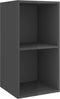 vidaXL - Tv-wandmeubel - 37x37x72 - cm - bewerkt - hout - hoogglans - grijs