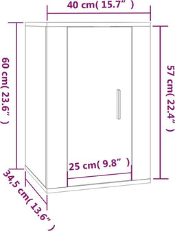 vidaXL - Tv-wandmeubel - 40x34,5x60 - cm - bruin - eikenkleur