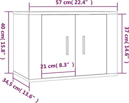 vidaXL - Tv-wandmeubel - 57x34,5x40 - cm - hoogglans - wit