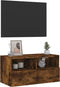 vidaXL - Tv-wandmeubel - 60x30x30 - cm - bewerkt - hout - gerookt - eikenkleurig