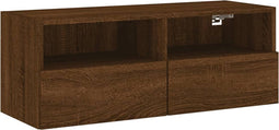 vidaXL - Tv-wandmeubel - 80x30x30 - cm - bewerkt - hout - bruin - eikenkleur