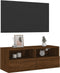 vidaXL - Tv-wandmeubel - 80x30x30 - cm - bewerkt - hout - bruin - eikenkleur