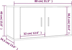 vidaXL - Tv-wandmeubel - 80x34,5x40 - cm - gerookt - eikenkleurig