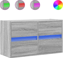 vidaXL - Tv-wandmeubel - met - LED - 80x31x45 - cm - grijs - sonoma - eikenkleurig