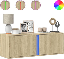 vidaXL - Tv-wandmeubel - met - LED-verlichting - 100x31x35 - cm - sonoma - eiken