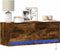 vidaXL - Tv-wandmeubel - met - LED-verlichting - 100x31x35 - cm - gerookt - eiken