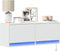 vidaXL - Tv-wandmeubel - met - LED-verlichting - 100x31x35 - cm - wit