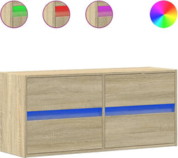 vidaXL - Tv-wandmeubel - met - LED-verlichting - 100x31x45 - cm - sonoma - eiken