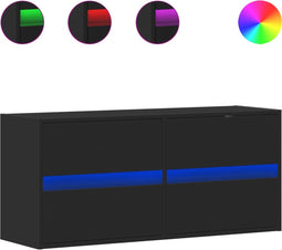 vidaXL - Tv-wandmeubel - met - LED-verlichting - 100x31x45 - cm - zwart