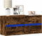 vidaXL - Tv-wandmeubel - met - LED-verlichting - 100x31x45 - cm - gerookt - eiken