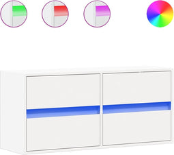 vidaXL - Tv-wandmeubel - met - LED-verlichting - 100x31x45 - cm - wit
