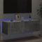 vidaXL - Tv-wandmeubel - met - LED-verlichting - 100x35x31 - cm - betongrijs