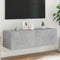 vidaXL - Tv-wandmeubel - met - LED-verlichting - 100x35x31 - cm - betongrijs