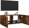 vidaXL - Tv-wandmeubel - met - LED-verlichting - 100x35x41 - cm - gerookt - eiken