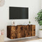 vidaXL - Tv-wandmeubel - met - LED-verlichting - 100x35x41 - cm - gerookt - eiken