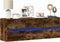 vidaXL - Tv-wandmeubel - met - LED-verlichting - 130x31x45 - cm - gerookt - eiken