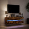 vidaXL - Tv-wandmeubel - met - LED-verlichting - 130x31x45 - cm - gerookt - eiken