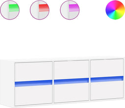 vidaXL - Tv-wandmeubel - met - LED-verlichting - 130x31x45 - cm - wit