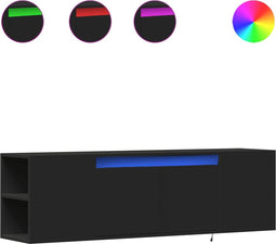 vidaXL - Tv-wandmeubel - met - LED-verlichting - 135x31x39,5 - cm - zwart