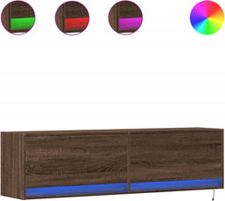 vidaXL - Tv-wandmeubel - met - LED-verlichting - 140x31x38 - cm - bruin - eikenkleur