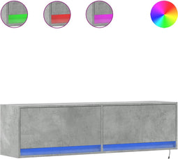 vidaXL - Tv-wandmeubel - met - LED-verlichting - 140x31x38 - cm - betongrijs