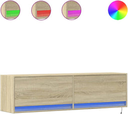 vidaXL - Tv-wandmeubel - met - LED-verlichting - 140x31x38 - cm - sonoma - eiken
