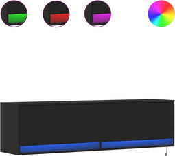 vidaXL - Tv-wandmeubel - met - LED-verlichting - 140x31x38 - cm - zwart