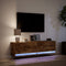 vidaXL - Tv-wandmeubel - met - LED-verlichting - 140x31x38 - cm - gerookt - eiken