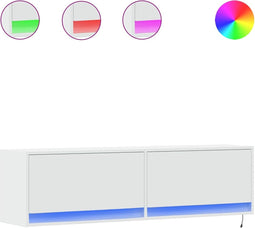 vidaXL - Tv-wandmeubel - met - LED-verlichting - 140x31x38 - cm - wit