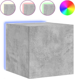 vidaXL - Tv-wandmeubel - met - LED-verlichting - 30,5x35x30 - cm - betongrijs