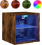 vidaXL - Tv-wandmeubel - met - LED-verlichting - 30x28,5x30 - cm - gerookt - eiken