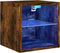 vidaXL - Tv-wandmeubel - met - LED-verlichting - 30x28,5x30 - cm - gerookt - eiken