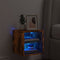 vidaXL - Tv-wandmeubel - met - LED-verlichting - 30x28,5x30 - cm - gerookt - eiken