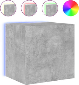 vidaXL - Tv-wandmeubel - met - LED-verlichting - 40,5x35x40 - cm - betongrijs