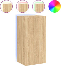 vidaXL - Tv-wandmeubel - met - LED-verlichting - 40,5x35x80 - cm - sonoma - eiken