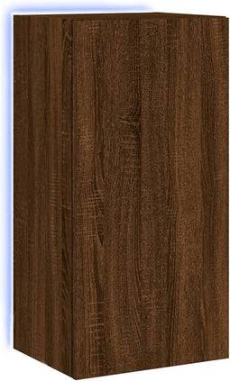 vidaXL - Tv-wandmeubel - met - LED-verlichting - 40,5x35x80 - cm - bruineikenkleur