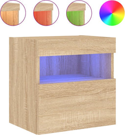 vidaXL - Tv-wandmeubel - met - LED-verlichting - 40x30x40 - cm - sonoma - eikenkleur