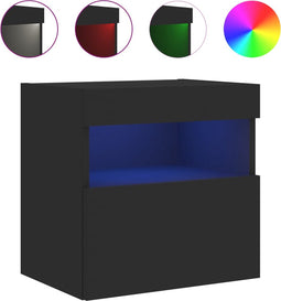 vidaXL - Tv-wandmeubel - met - LED-verlichting - 40x30x40 - cm - zwart