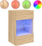 vidaXL - Tv-wandmeubel - met - LED-verlichting - 40x30x60,5 - cm - sonoma - eiken