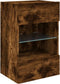 vidaXL - Tv-wandmeubel - met - LED-verlichting - 40x30x60,5 - cm - gerookt - eiken