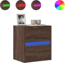vidaXL - Tv-wandmeubel - met - LED-verlichting - 41x31x45 - cm - bruin - eikenkleur